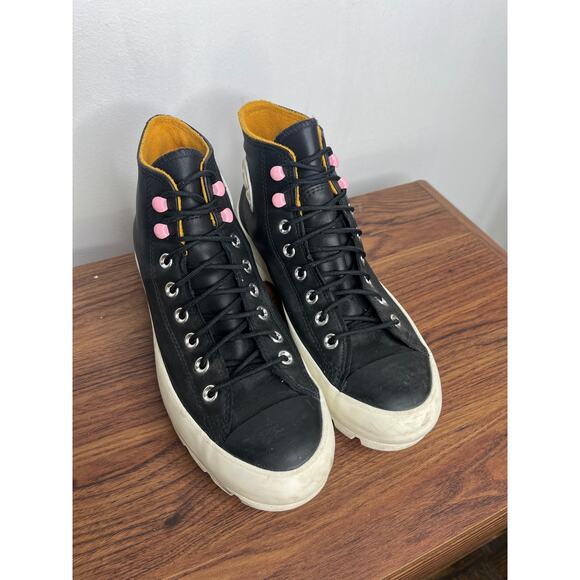 Converse Chuck Taylor All Star Lugged Sole High Top Black Saffron Yellow sz 10.5 - Picture 2 of 8